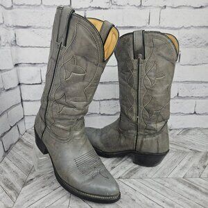 Durango Grey Leather Western Cowboy Boots Size 9.5 D USA